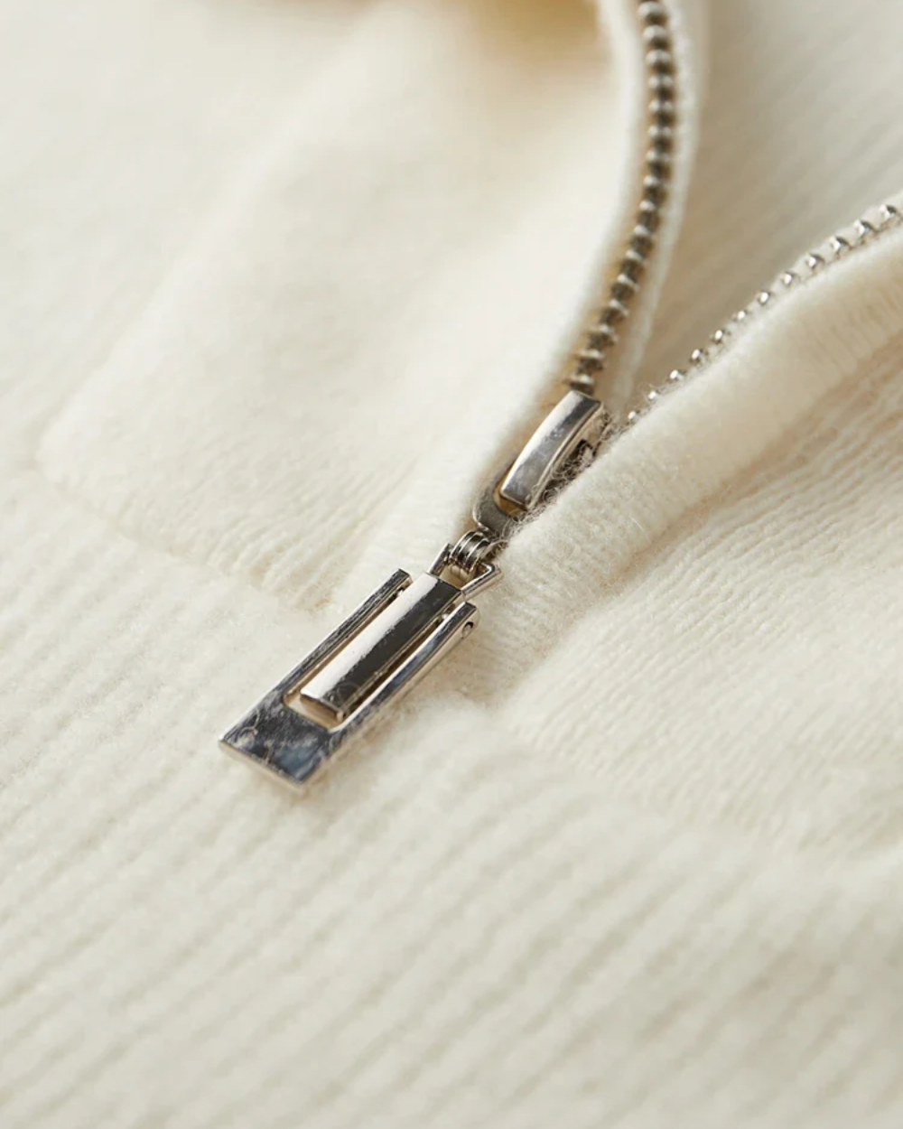 Portofino kasjmier trui met halve rits